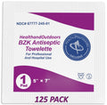 BZK Antiseptic Moist Towelette 5 x 7 Wipe (125 Count) Hand & Body Cleansing Wet Napkins Alcohol-Free Individually Wrapped Towels