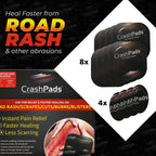 Medium CrashPads Adhesive Bandages for Road Rash, Raspberries, Cuts, Scrapes and Burns (Crash Pads roadrash Dressing) [12pcs: 8-
