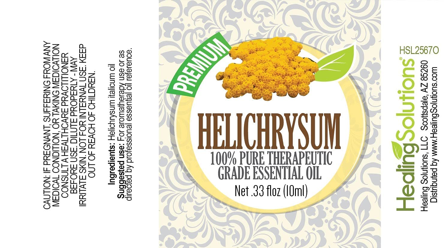 Healing Solutions 10ml Oils - Helichrysum Essential Oil - 0.33 Fluid Ounces