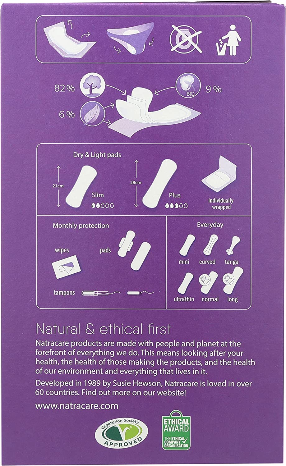 Natracare Dry And Light Pads 20 pads, 3 Boxes, (60 Pads Total)