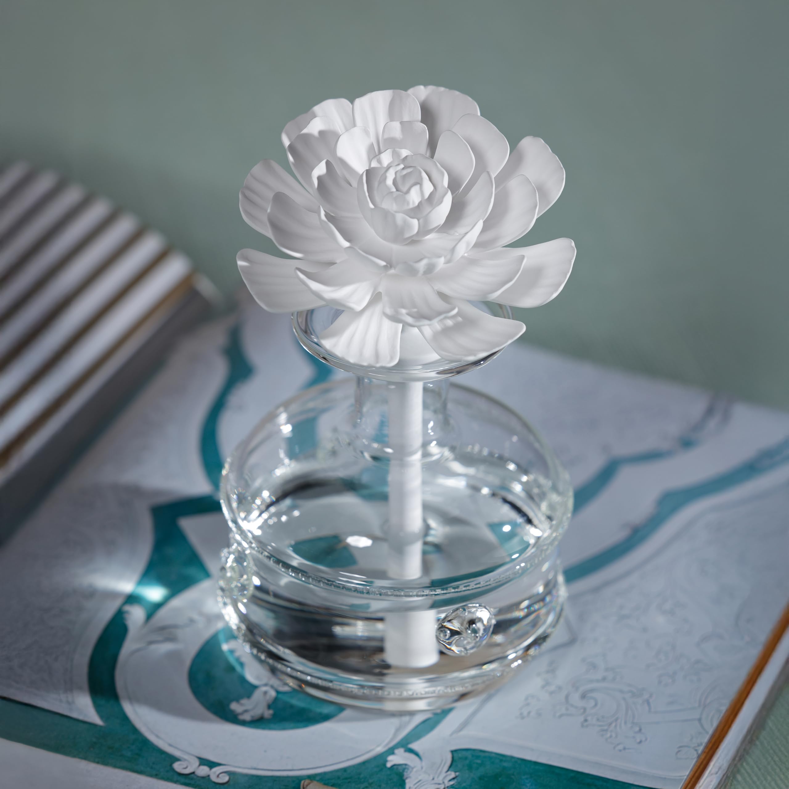 Zodax Grand Casablanca Porcelain Oil Diffuser - 6.76 oz -Moroccan Peony