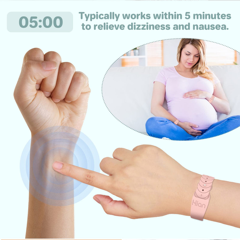 Hion Motion Sickness Bracelets Sea Sickness Wristbands for Motion Sickness/Morning Sickness/Pregnancy Nausea Anti Nausea Bands A