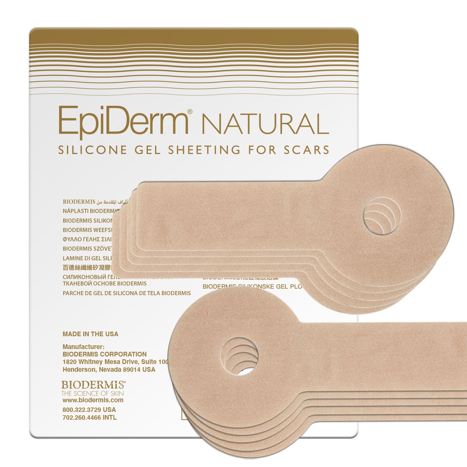 Biodermis Epi-Derm Areopexy Silicone Scar Sheets for Breast Augmentation, Professional Scar Patches in Lollipop Configuration, I