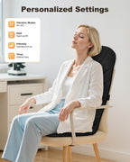 Snailax Massage Seat Cushion with 10 Vibration Motors, Back Massager with Heat, Massage Chair Pad with 5 Vibration Modes, 2 Heat