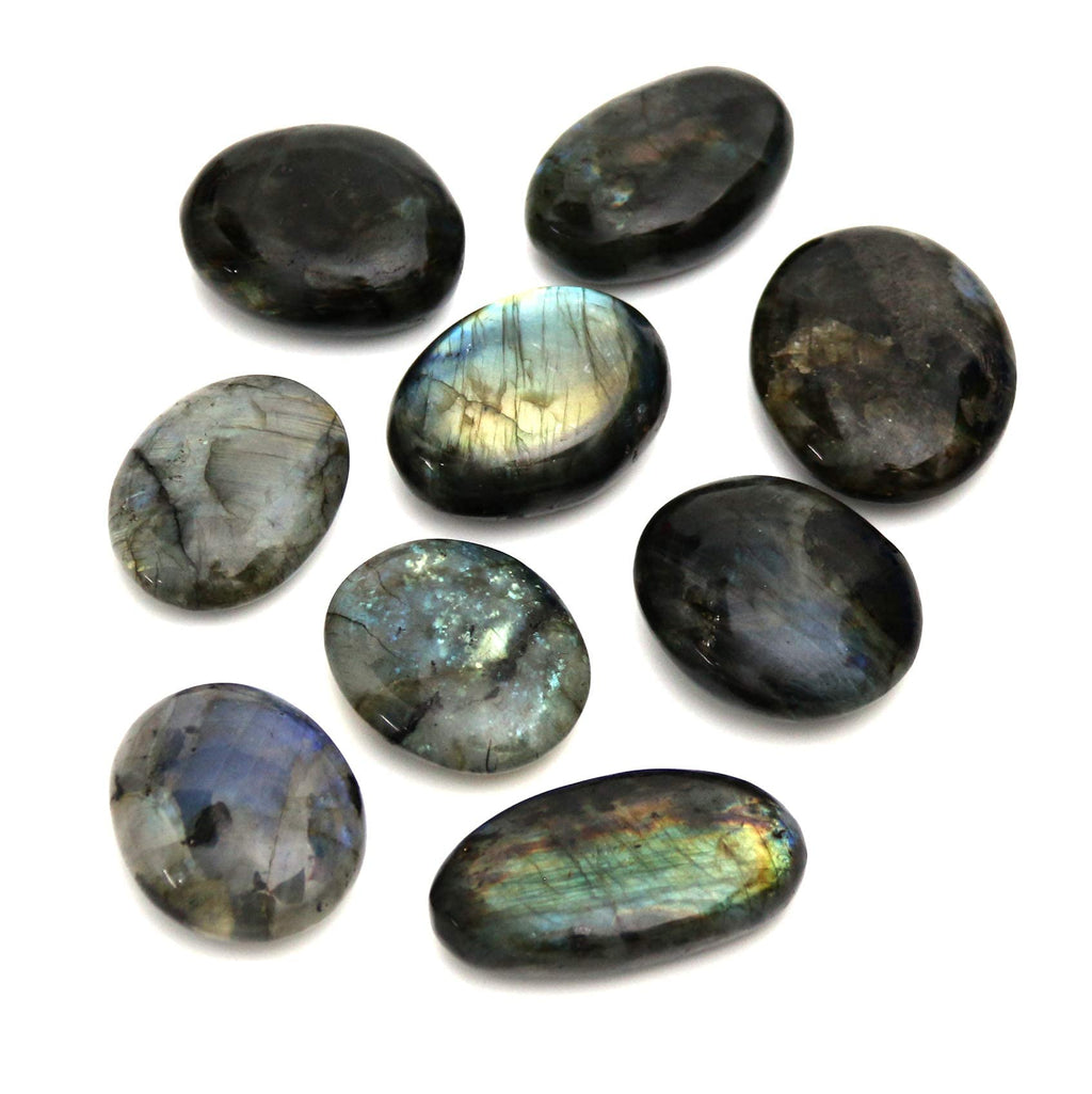 Nvzi Labradorite Crystal, Labradorite Tumbled Stone, Palm Stone, Worry Stones for Anxiety, Healing Crystal Gemstones, Crystals a