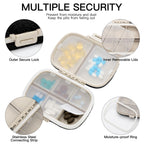 Soleebee Portable 8 Compartments Daily Pill Organizer, Bling Crystal Diamond Pill Box, Small Travel Pill Case, Pill Dispenser, M
