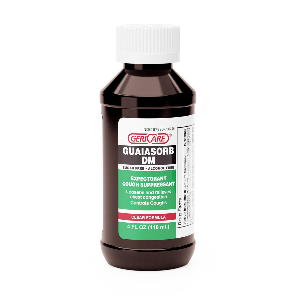 Geri-Tussin DM Liquid Cold Cough Syrup by GeriCare| 2-in-1 Maximum Strength Cough Suppressant Dextromethorphan & Expectorant Gua