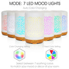Earnest Living Essential Oil Diffuser White Ceramic Diffuser 250 ml Timers Night Lights and Auto Off Function Home Office Humidi