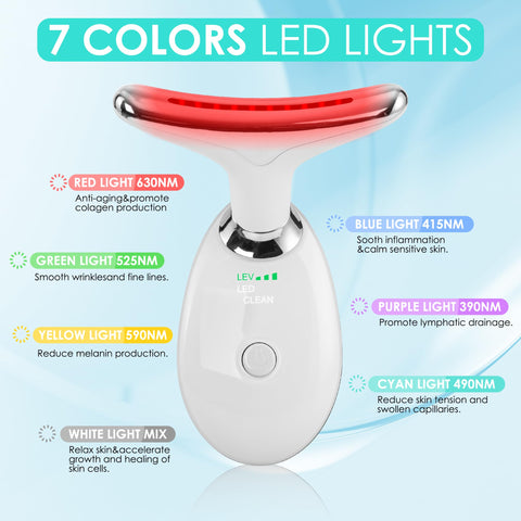 Facial Massager Red-Light-Therapy-for-Face and Neck, Face ?? culpting Wand with 7 Color