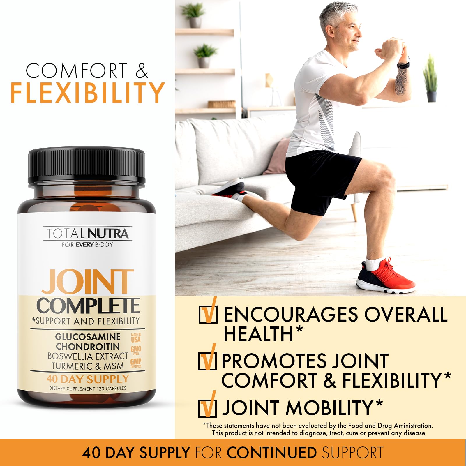 Glucosamine Chondroitin MSM Turmeric 2100mg - Joint Complete Capsules, Advanced Strength Joint Support Supplement for Adults Han