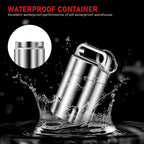 TISUR Titanium Small Pill Holder Keychain, Portable Pill Case Waterproof Pocket Pill Box Container Carrier to Hold Pills, Vitami