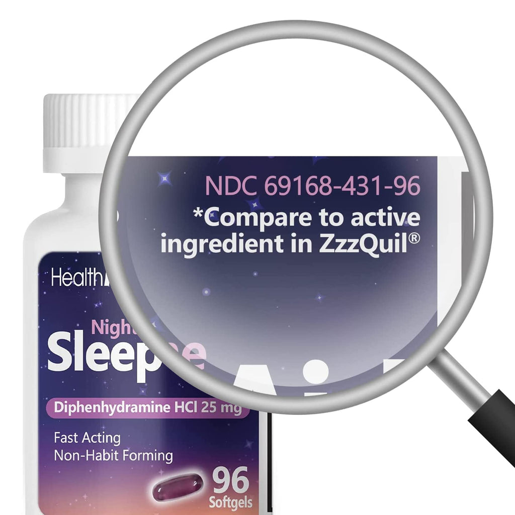 HealthA2Z Sleep Aid, Diphenhydramine HCl 25mg Softgels, Supports Deeper, Restful Sleeping, Non Habit-Forming (96 Softgels)