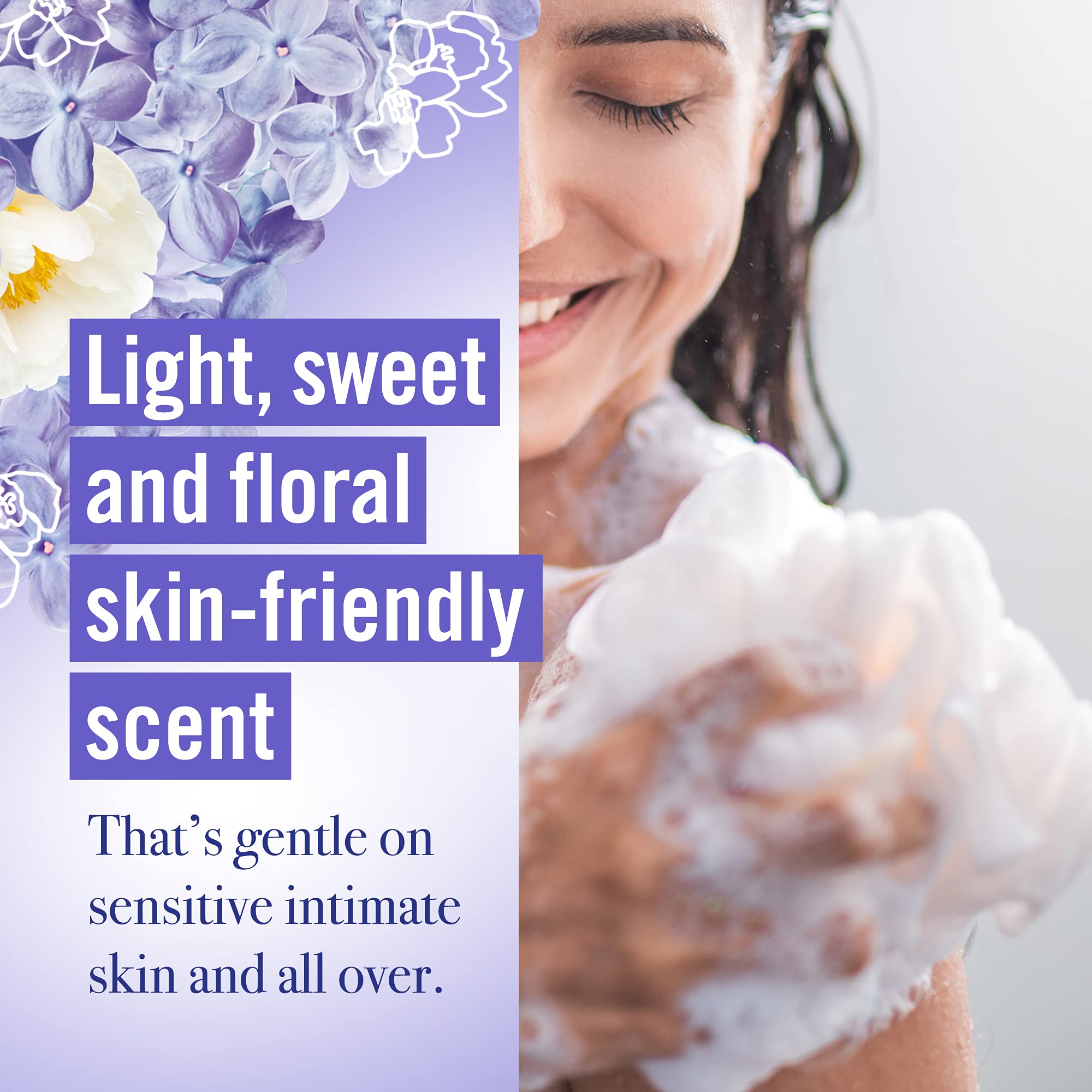 Vagisil Feminine Wash for Intimate Area Hygiene, Scentsitive Scents, pH Balanced and Gynecologist Tested, Spring Lilac, 12 oz (P