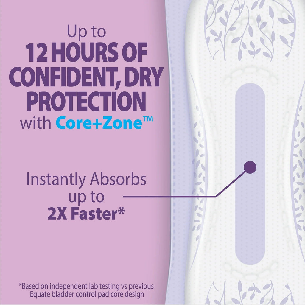 Equate Options Women s Incontinence Pads, Ultimate Absorbency, Long Length (51 Count) with IncrediShop Gift Bookmark