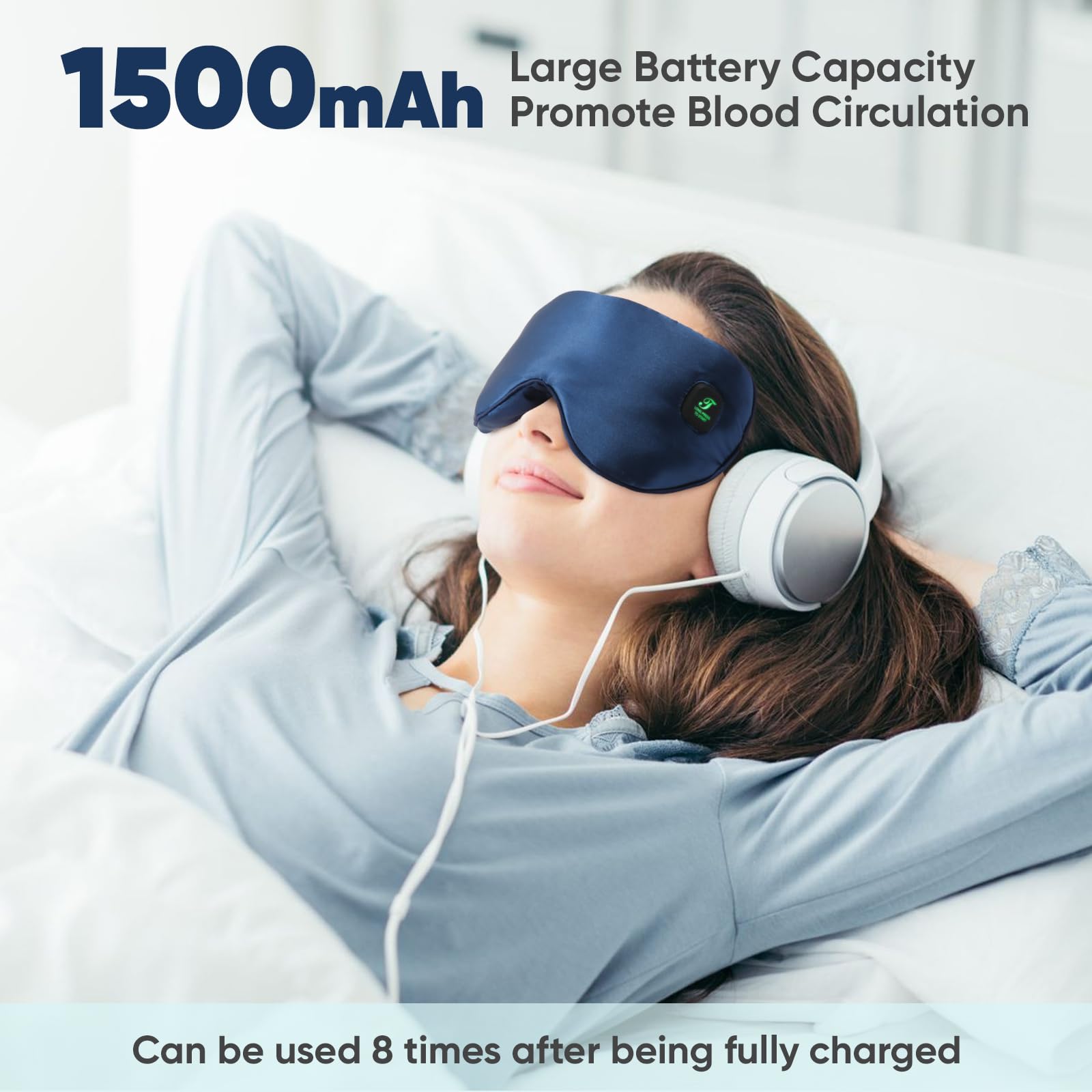 Heated Eye Mask for Dry Eyes, 1500mAh Cordless Warm Eye Compress for Blepharitis, Styes, Washable Cover, Gifts for Family and Fr