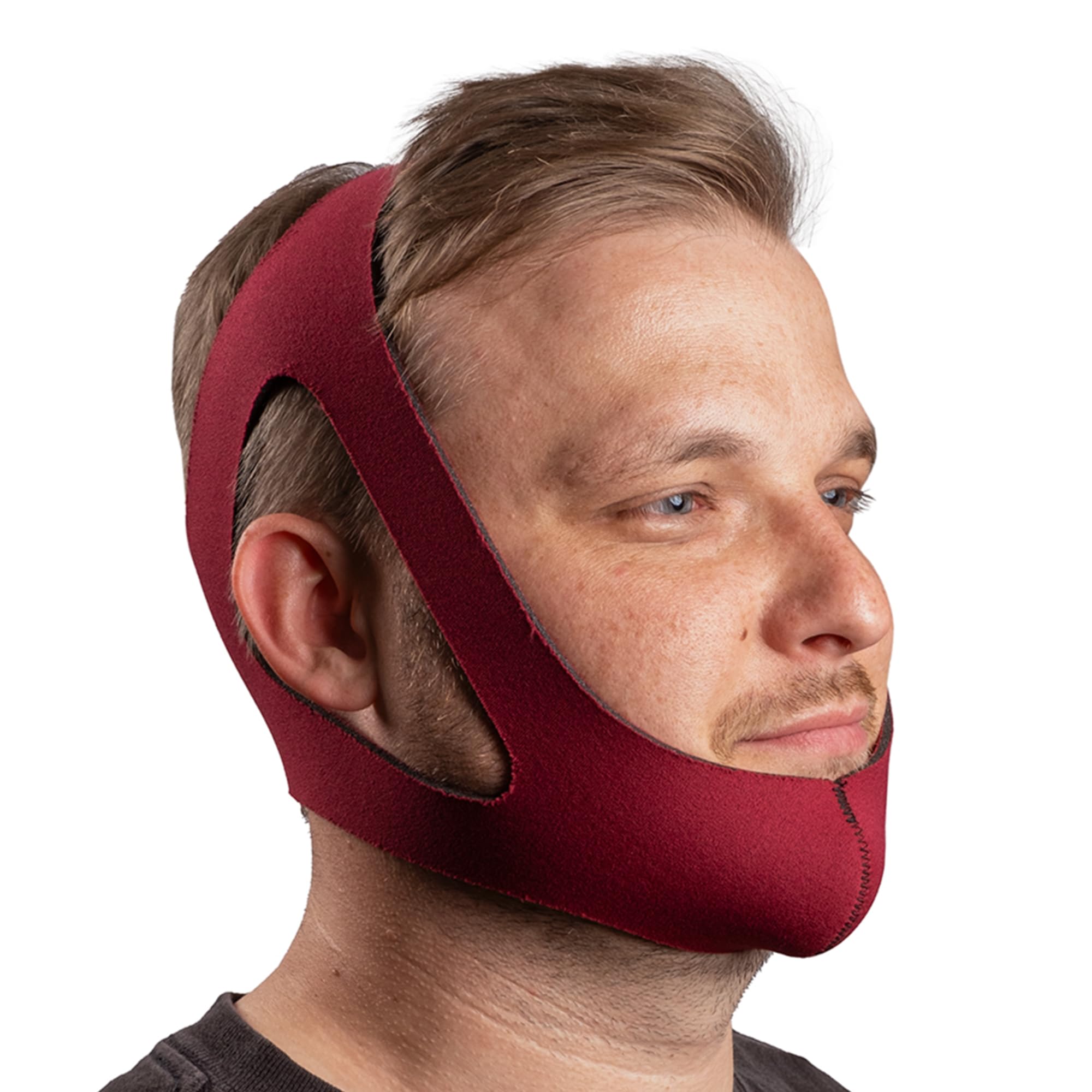 LifeSource Ruby Anti Snore Chin Strap for CPAP Users, Made in USA, Chin Strap for Snoring, Breathable, Non-Adjustable, Sizes S, 