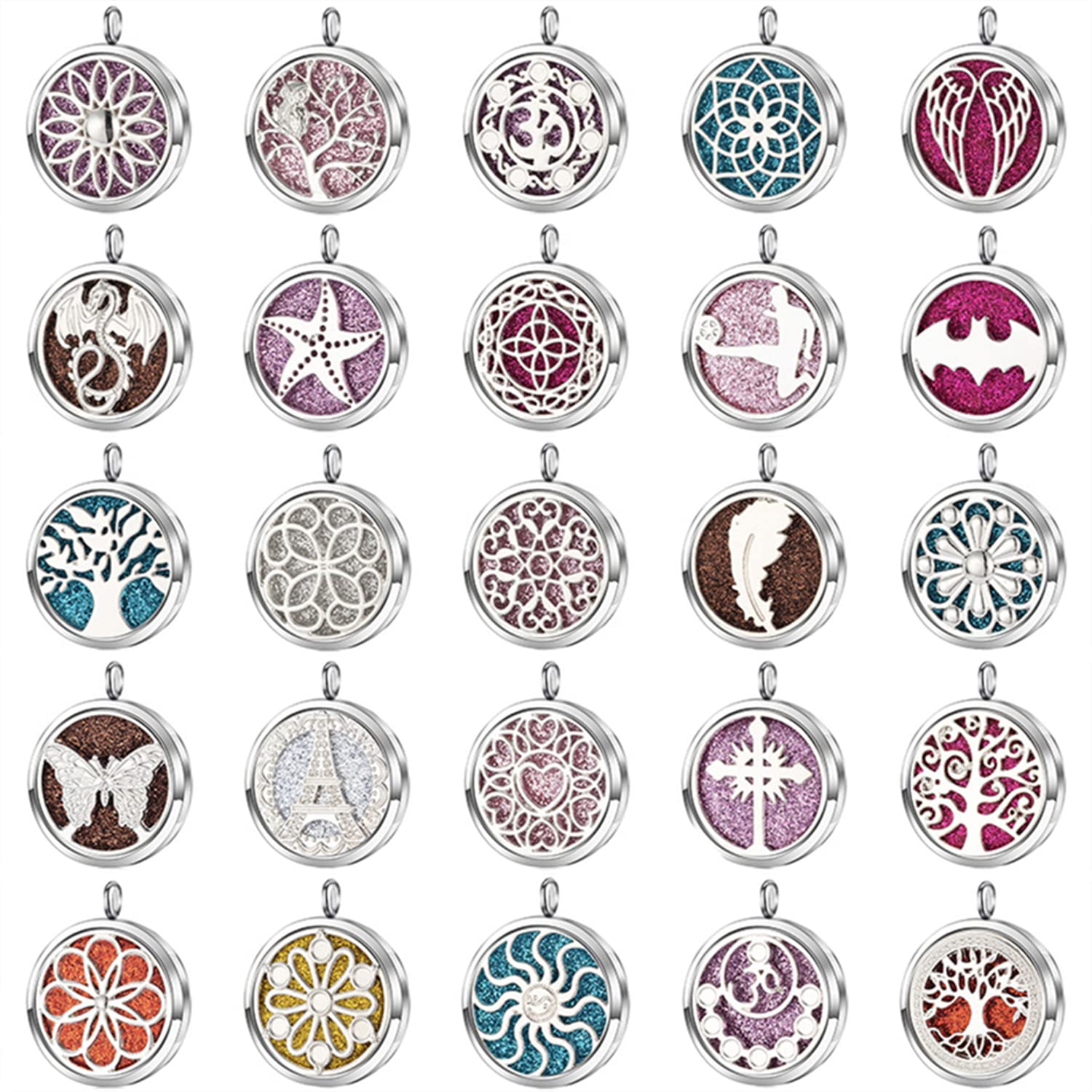 Vie Jeune Mixed Pearl Cage Locket Pendants Set, Essential Oil Diffuser DIY Necklace Bracelet Jewelry Making Craft, Bulk Beads Ar