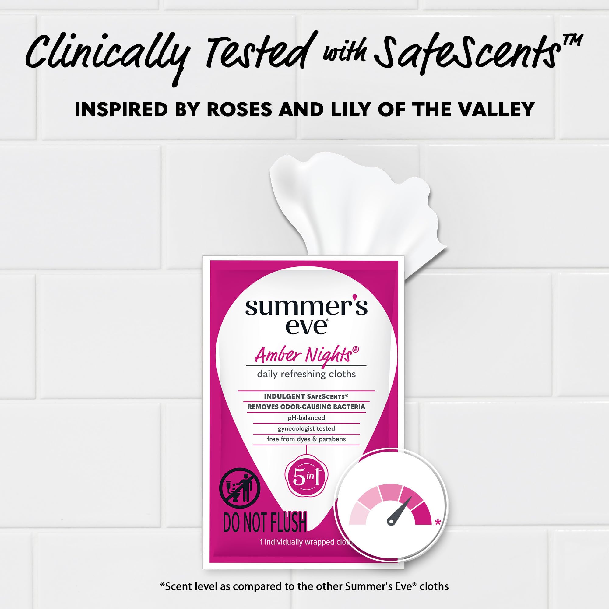 Summer's Eve Daily Cleansing Wipes, Amber Nights with Oat and Shea Extracts, Removes Odor, pH Balanced, 12 Count, 1 Pack