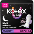 Kotex Overnight Maxi Pads with Wings, Extra Heavy Absorbency, 84 Count (3 Packs of 28)(Packaging May Vary)