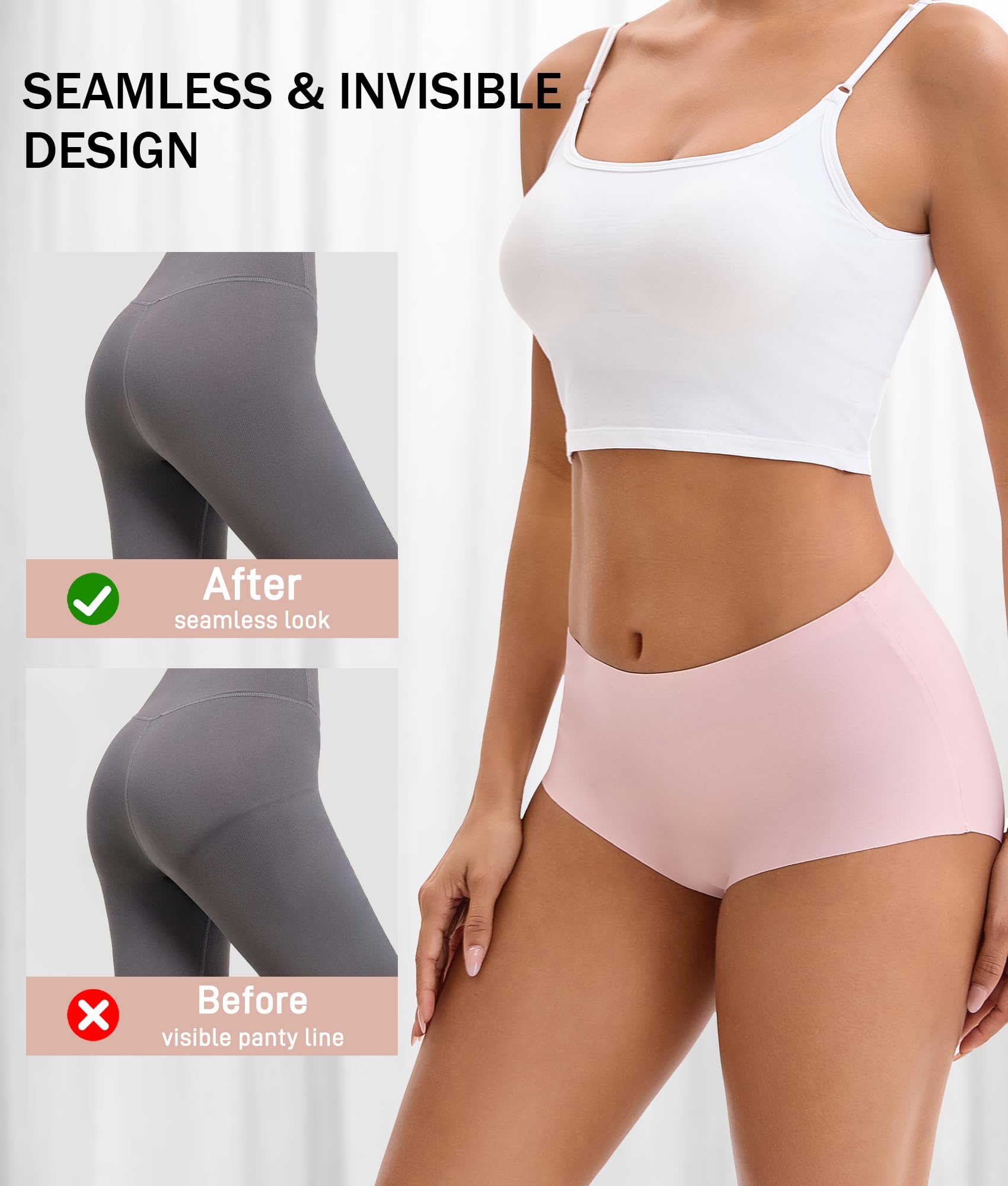 SUNCHIRI Incontinence Underwear for Women, Seamless High Waisted Washable Leak Proof Postpartum Protective Briefs 3 Pack (Multic