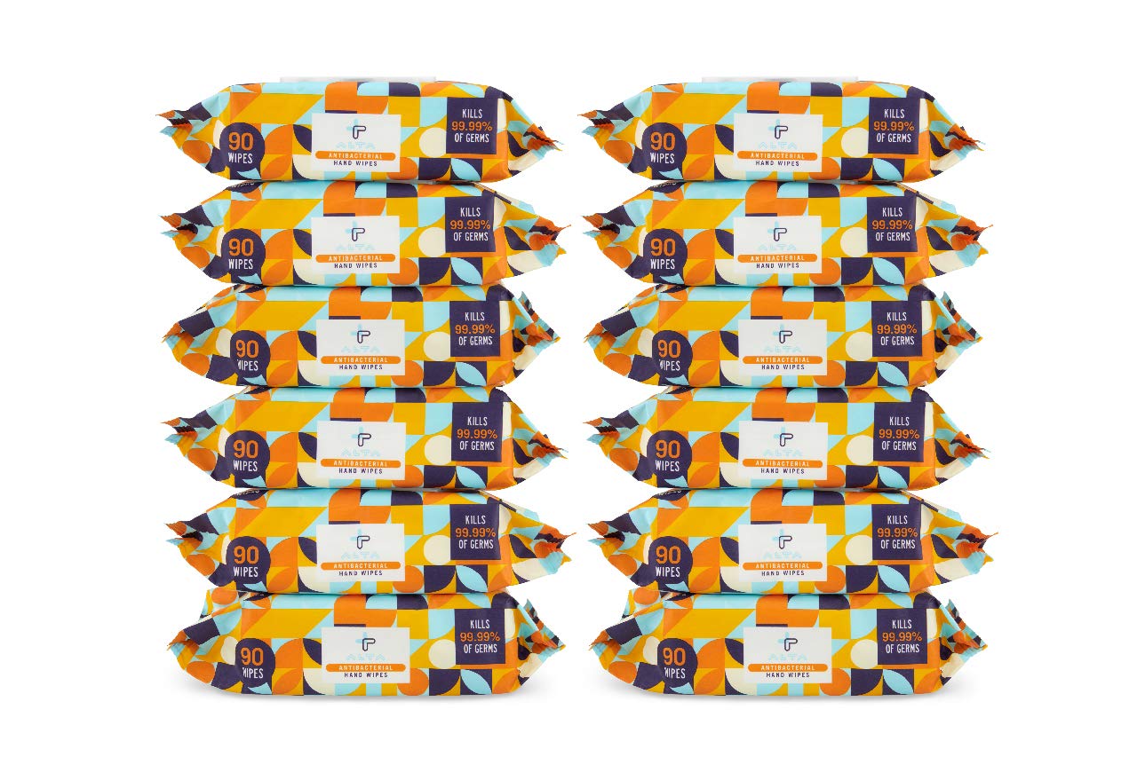 Alta + Antibacterial Hand Wipes 90 Wipes (3) Packs