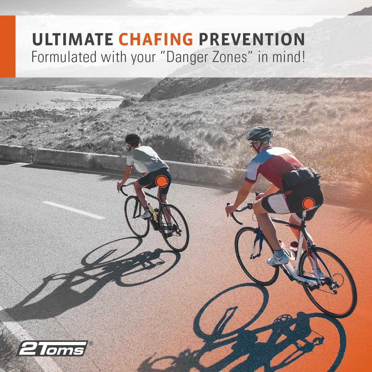 2Toms ButtShield, All-Day Anti Chafe and Blister Prevention, Waterproof and Sweatproof Protection from Saddle Sore Chafing and S