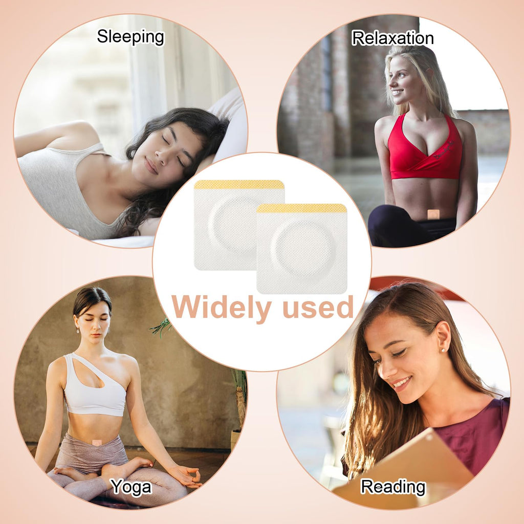 50pcs Castor Oil Belly Button Patch, 2.36inch White Castor Oil Pack Wrap Disposable Self-Adhesive Castor Oil Pad Organic Castor