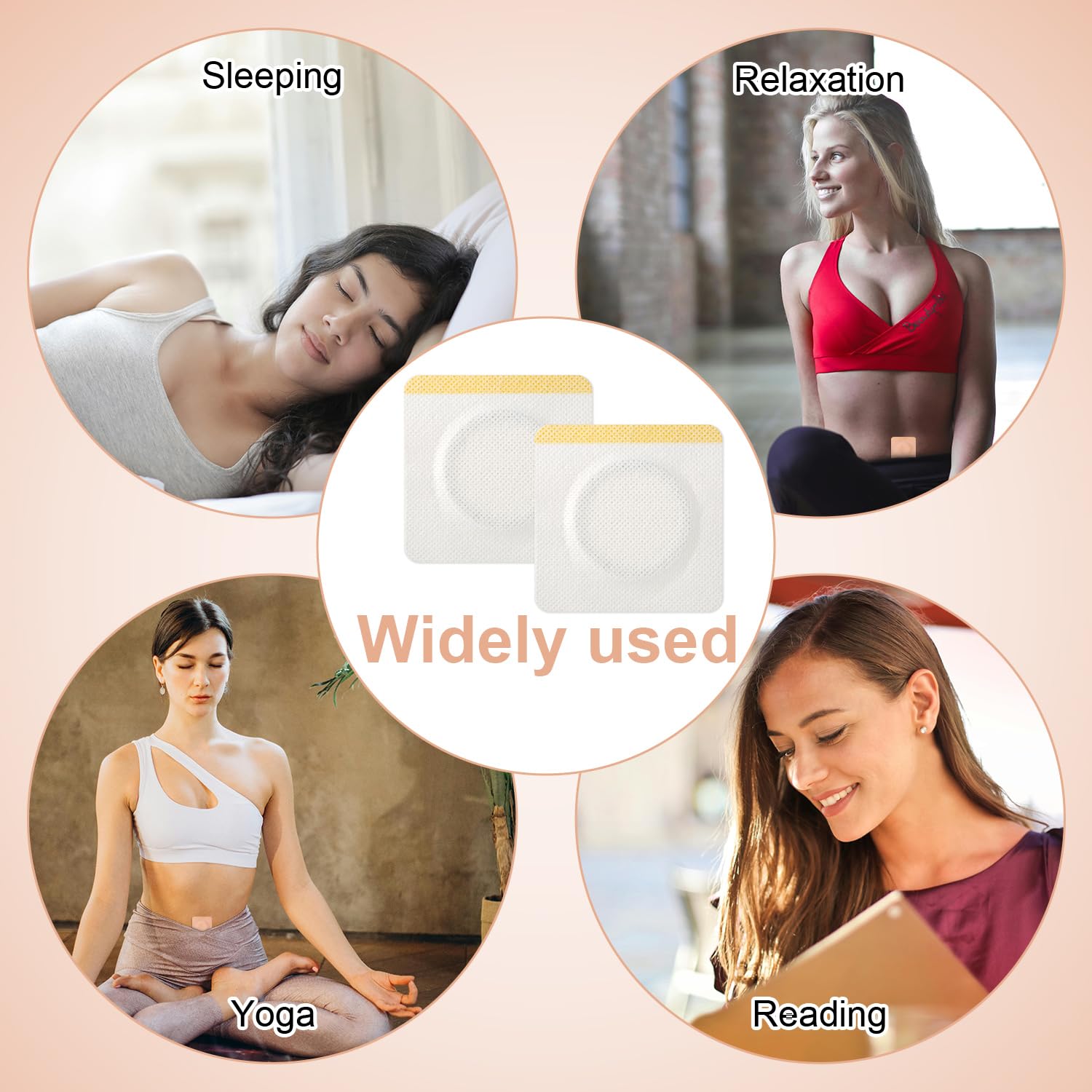 50pcs Castor Oil Belly Button Patch, 2.36inch White Castor Oil Pack Wrap Disposable Self-Adhesive Castor Oil Pad Organic Castor