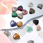 Nuenen 200 Pieces Valentine's Day Heart Shaped Crystal Bulk 0.8 Inch Worry Stones Valentine Mother's Day Gift Crystals Love Gems