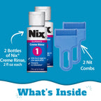 Nix Lice Killing Creme Rinse Extra Strength Family Pack, 2 Creme Rinse, 2 fl oz bottles & 2 Lice Combs