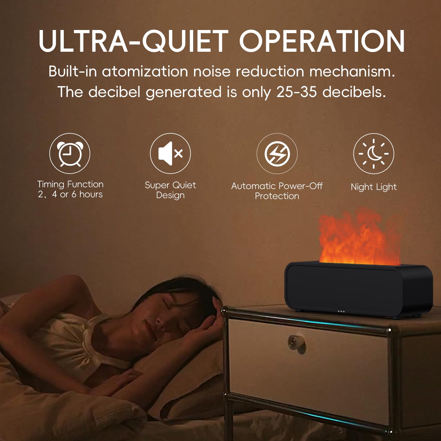 YALEDI Essential Oil Diffuser, Music Sync Fire Flame Aromatherapy Diffuser, 250ml Cool Mist Humidifier, Scent Aroma Diffuser wit