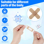 400 Pcs Flexible Fabric Adhesive Bandages Bulk Assorted Breathable Bandages for Finger Wound Family First Aid Skin Wrap(4 Styles