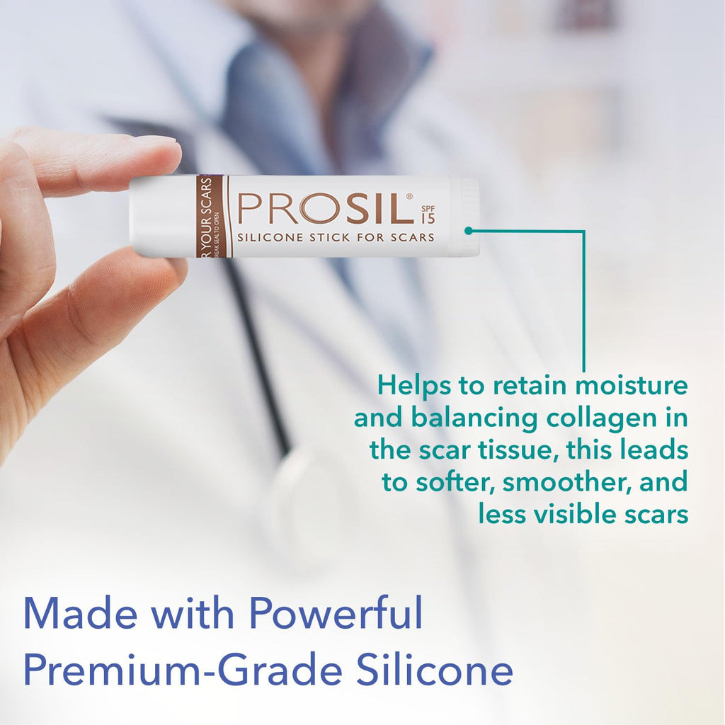 BIODERMIS SPF 15 Pro-SIL Silicone Scar Gel Stick - Scar Reduction Care for Surgical, Acne, Trauma Scars & Burns - Protects from