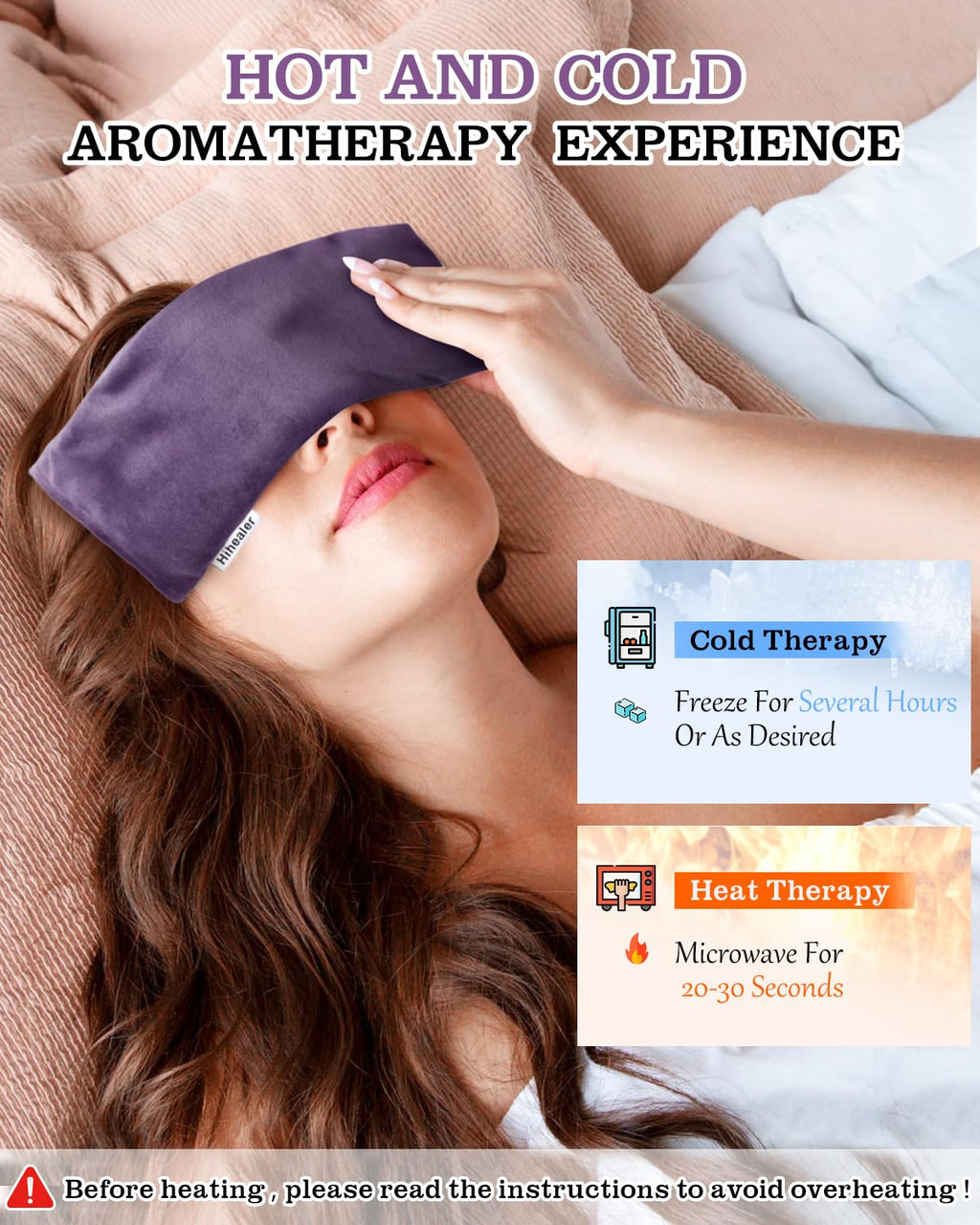 Weighted Eye Mask for Mother's Day Gift Sleep, Yoga, Meditation, Lavender Eye Pillow Heated for Headache, Sinus, Dry Eyes Relief