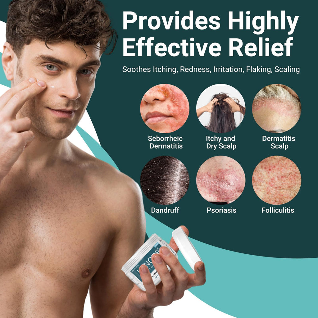 LMNOOP Seborrheic Dermatitis Cream, Extra Strength Scalp Treatment for Psoriasis, Folliculitis, Eczema, Dry Scalp, Dandruff, Ant
