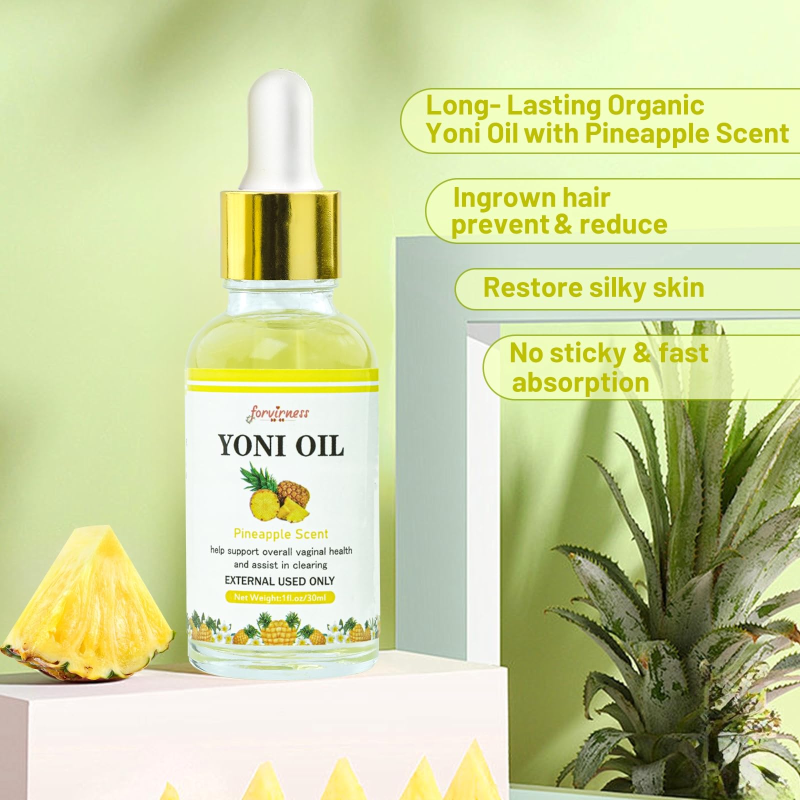 Yoni Oil Yoni Soap Bar Feminine Wash Set, Organic Pineapple Juicy Body Oil Handmade Yoni Bar Soaps for Women Ph Balance, Vagina