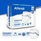 Attends Disposable Underwear Pull On with Tear Away Seams Medium, APV20, Moderate, 80 Ct