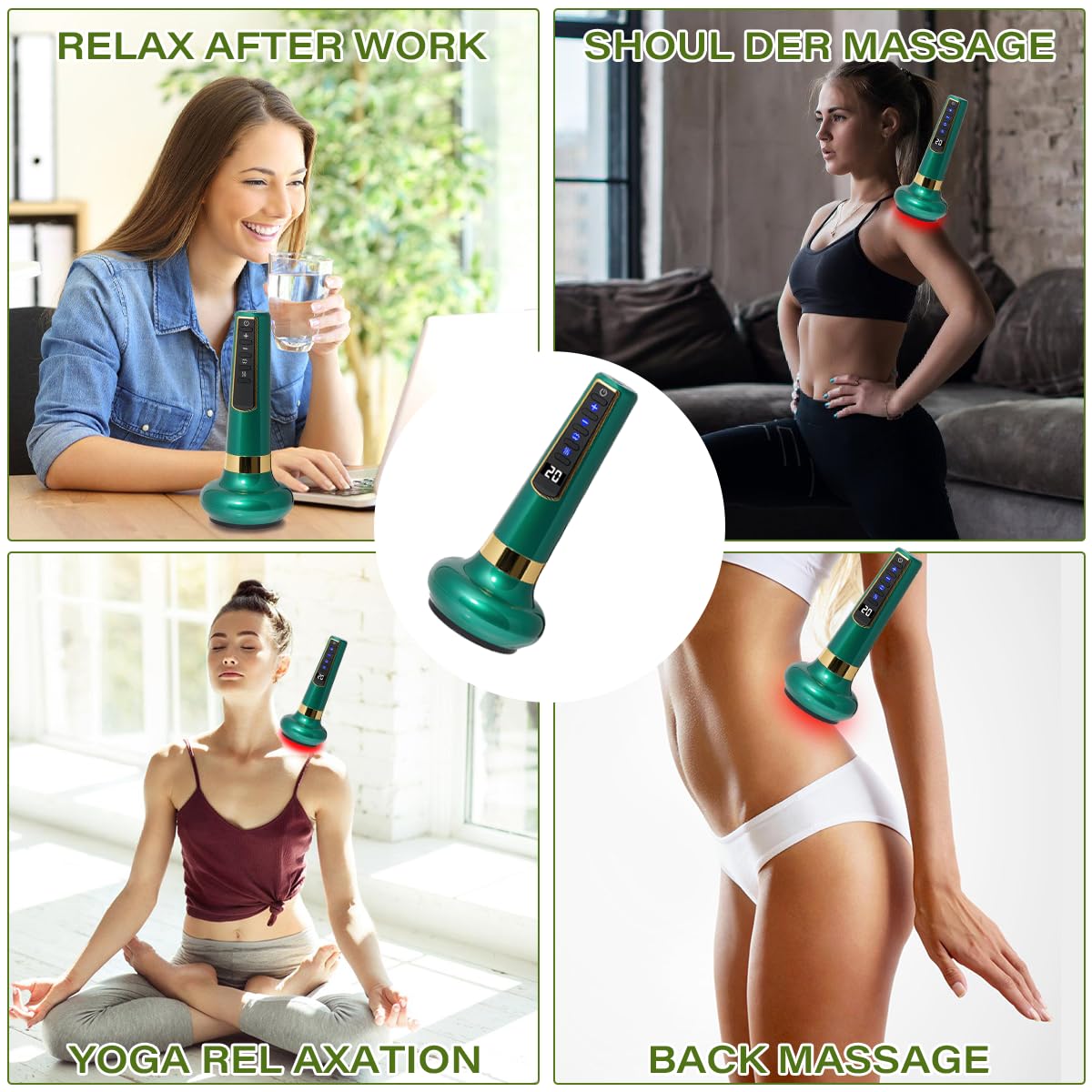Intelligent Negative Pressure Cupping and Scraping Device, 12 Level Adjustable Cupping Massager, Intelligent Cupping Massage Dev
