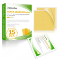 Manuka Honey Wound Care, Honey Gauze Dressing 2 x 2 - Pack of 15, 100% Medical Grade Honey Patch for Faster Healing from Burns, 