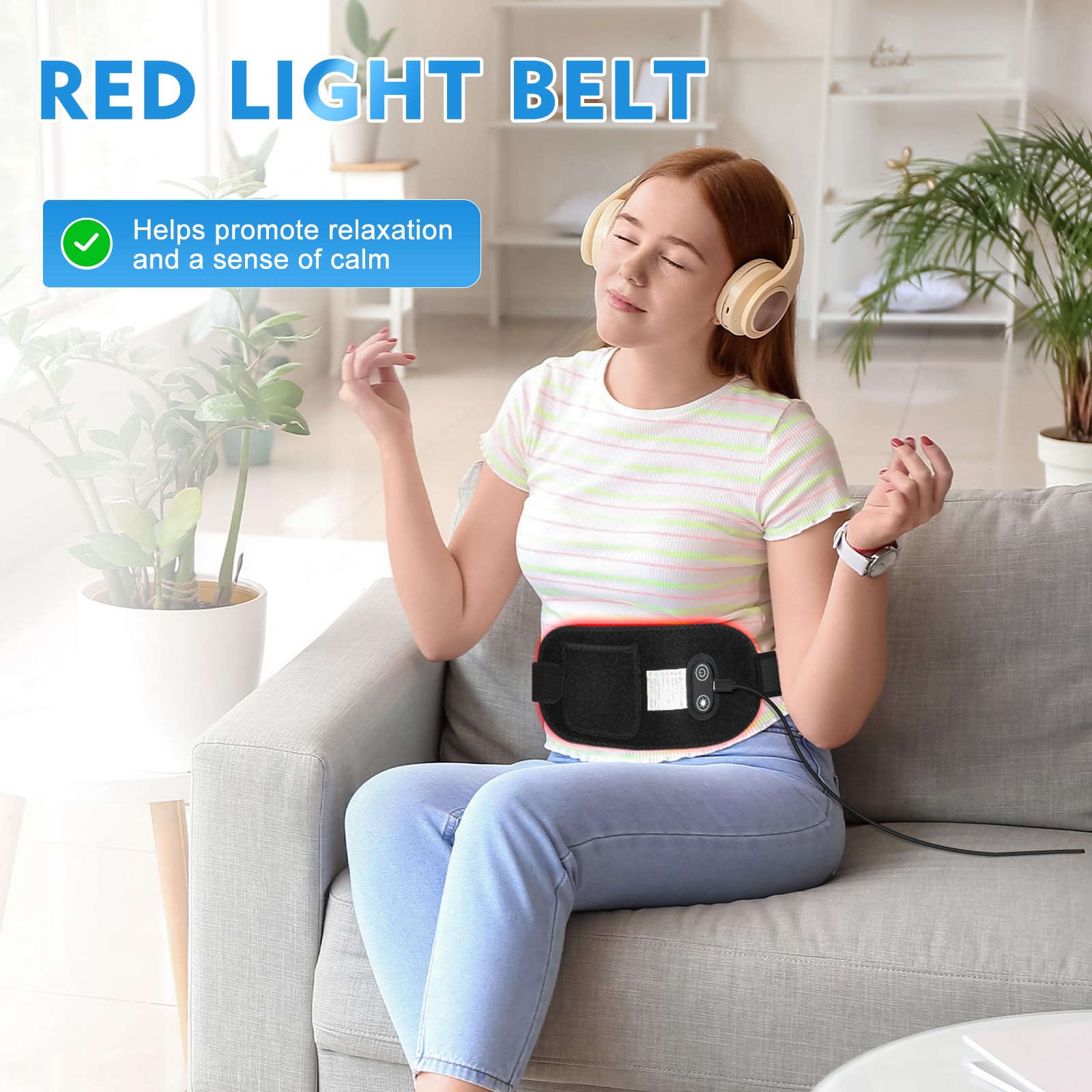 Red Light Therapy, Red Light Therapy for Body, Infrared Light Therapy Belt with Timer, LED 660nm&850nm Infrared Heating Pads for