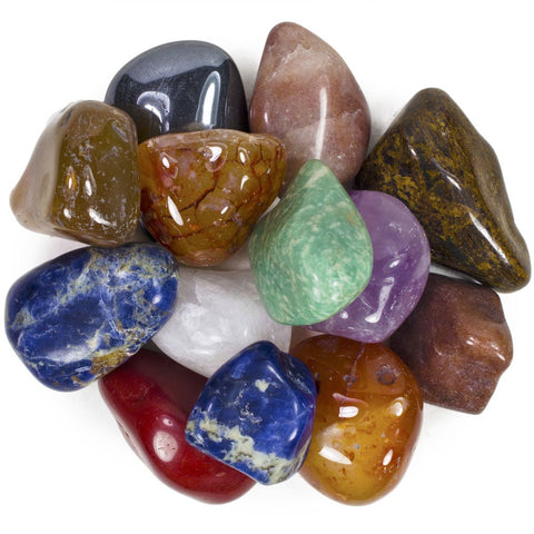 Hypnotic Gems 3 Pounds Brazilian Tumbled Polished Natural Stones Assorted Mix - Extra Large Size - 1.5'' to 2'' - Average 1.75''