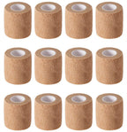 12 Pack 2 x 5 Yards Self Adhesive Elastic Bandage Wrap Stretch Self-Adherent Tape for First Aid,Sports, Wrist, Ankle (Skin Color
