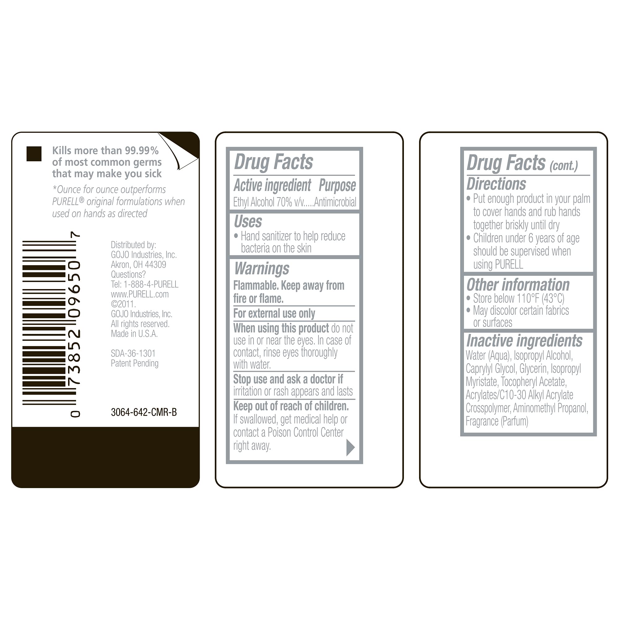 PURELL Advanced Hand Sanitizer Refreshing Gel, Clean Scent, 2 fl oz Travel Size Flip-Cap Bottle (Pack of 24) - 9605-24