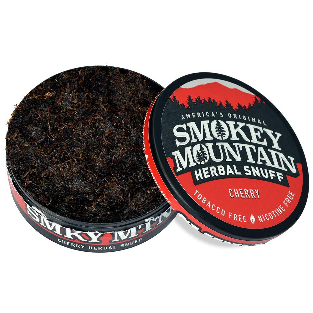Smokey Mountain Herbal Long Cut - Cherry - 1 Can - Tobacco Free and Nicotine Free Snuff