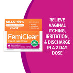 FemiClear 2-Day Dose Yeast Infection and Itch Control Ointment, for Moderate to Intense Symptoms, Made with All-Natural and Orga