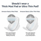 Amazon Basics Thick Maxi Pads with Flexi-Wings for Periods, Extra Heavy Overnight Absorbency, Unscented, Size 5, 80 Count (4 Pac