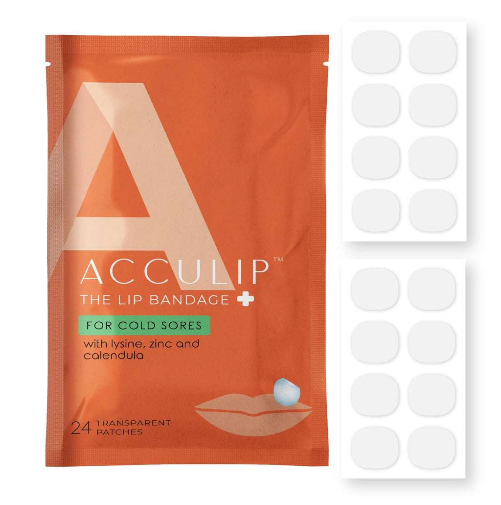 Acculip Cold Sore Patch Lysine Cold Sore Treatment for Lips, Lysine Lip Balm Alternative for Cold Sore Relief, Medicated Fever B