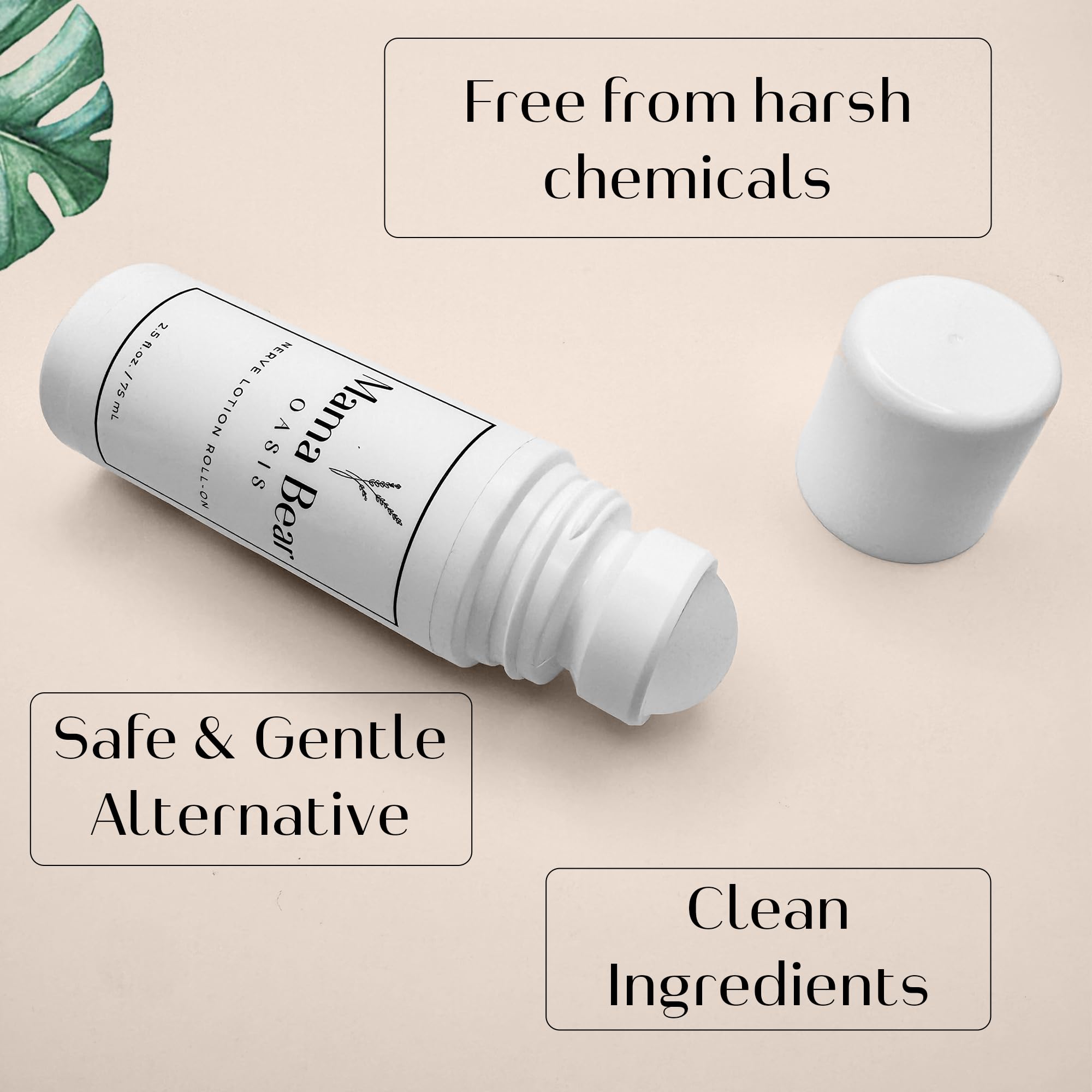 Mama Bear Oasis Roll On Nerve Support - Fast Absorbing & Quick Drying Magnesium Roll On w/Menthol, Aloe Vera, & More for Calming