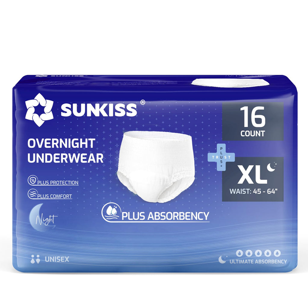 SUNKISS TrustPlus Incontinence Disposable Underwear for Men and Women, Adult Pull Ups with Heavy Absorbency, Leak Protection, Od