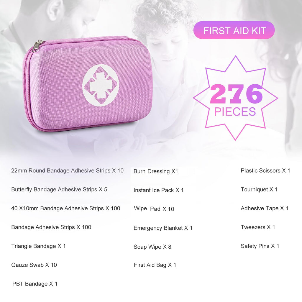 276PCS Small Travel First Aid Kit Supplies for Business, First Aid Emergency Set Backpacking Essentials Items Trauma Survival Ki
